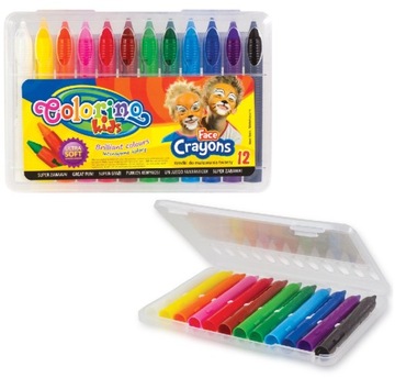 Wykręcane kredki do twarzy i ciała Colorino 12 szt
