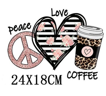 ТЕРМИЧЕСКОЕ ПРИМЕНЕНИЕ УТЮГОМ PEACE LOVE COFFEE -A-29-a