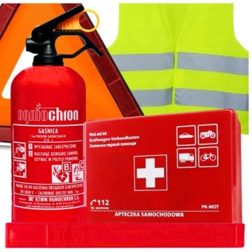 Аптечка, огнетушитель, треугольник, жилет, автокомплект, авто ОГНИОХРОН 1кг