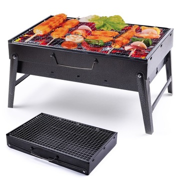 GRILL TURYSTYCZNY SKŁADANY XXL PRZENOŚNY WALIZKA