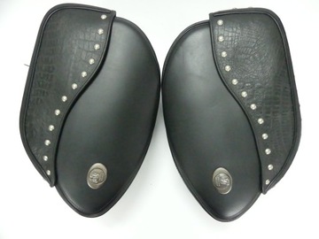 , SAKWA C-BOW KUFER SKÓRA SCHOWEK CHOPPER HARLEY