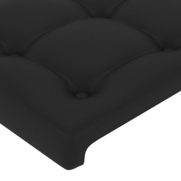 vidaXL Изголовье кровати со светодиодной подсветкой Черный 200x5x78/88 см Искусственная кожа