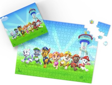 PUZZLE - PAW PSI PATROL BAJKA - PREZENT NA ŚWIĘTA WZORY - 192el + PUDEŁKO