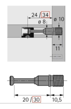 Шпилька RAPID-S DU 333, (20 шт), HETTICH