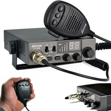 RADIO CB LUITON LT-298 ASQ 12V/24V ZALUTOWANY WTYK ZAPALNICZKI AM FM