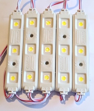 ГЕРМЕТИЧНЫЙ СВЕТОДИОДНЫЙ МОДУЛЬ 12В 3xSMD 5050 БЕЛЫЙ - СИЛЬНЫЙ СВЕТ