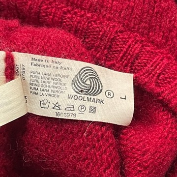 BENETTON Czerwony Sweter Wełna L / M