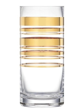 Wazon szklany cylinder 26cm zdobiony złotem