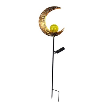 Solar Powered Garden Stake Lights Hollowed out Attractive Lamps Golden Moon