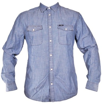 WRANGLER koszula blue LS 2PKT FLAP SHIRT _ 38 M