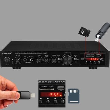 AMPLITUNER WZMACNIACZ HI-FI STEREO BLUETOOTH RADIO CYFROWY WZMACNIACZ USB