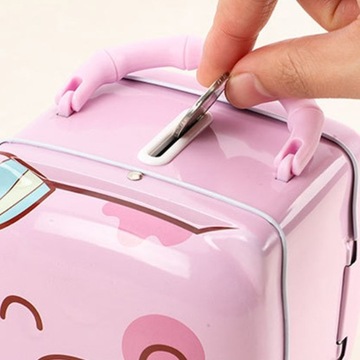 МЕТАЛЛИЧЕСКАЯ СВИНКА СЛАДКАЯ КОПИЛКА ДЛЯ РЕБЕНКА, ОТКРЫВАЕТСЯ КЛЮЧОМ