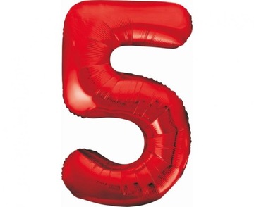 Balon Cyfra 5 Czerwona - 85 cm