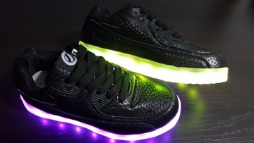 ДЕТСКИЕ ТУФЛИ SHUFFLE DANCE ЧЕРНЫЕ С LED-СВЕТОДИОДАМИ 28