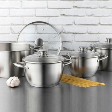 FLORINA Набор горшков Генри 8 шт. INOX индукция