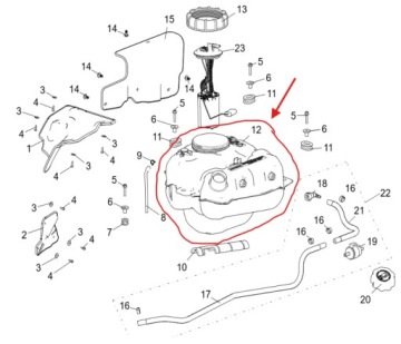 ZBIORNIK BAK PALIWA Quad ATV Segway Snarler AT5 500cc OEM!