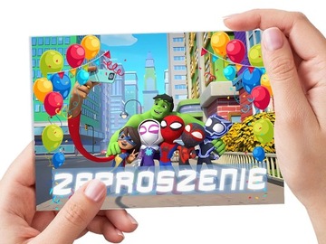 ZAPROSZENIE SPIDEY I SUPER-KUMPLE NA URODZINY DZIECKA + KOPERTA GRATIS