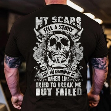 Czaszka Print Męska Casual T-Shirt Męski Krótki Rę
