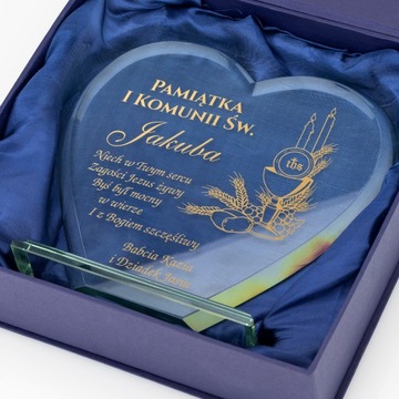 Статуэтка СЕРДЦЕ, гравированный сувенир Первого Причастия