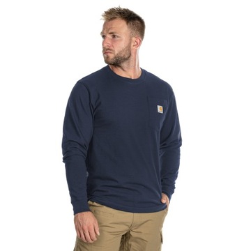 Koszulka Carhartt Heavyweight Longsleeve Pocket - Granatowa XXL