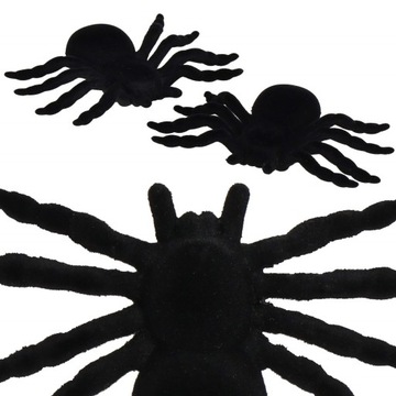 ИСКУССТВЕННЫЕ ПАУКИ ДЛЯ ХЭЛЛОУИНА ЧЕРНЫЕ 2 шт УКРАШЕНИЕ БОЛЬШОЙ СТРАШНЫЙ ОРНАМЕНТ