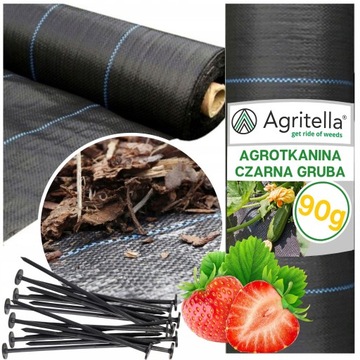 Mocna Agrotkanina 0,8x100m 90g + Szpilki Ogrodowa Mata Ogrodnicza Tkanina