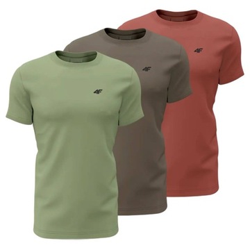 KOSZULKA 4F MĘSKA T-SHIRT ZESTAW SPORTOWY BAWEŁNA KOMPLET 3PAK LIMIT r. M