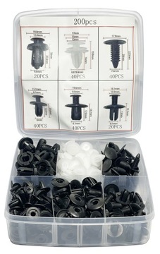 ZESTAW SPINEK KLIPSÓW KOŁKÓW UNIWERSALNE 200 EL