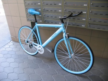 Городской велосипед с фиксированной передачей, синий 25