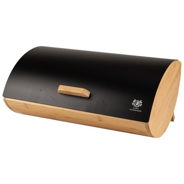 ЧЕРНАЯ ХЛЕБНАЯ КОРОБКА БАМБУК ДЕРЕВЯННЫЙ КОНТЕЙНЕР ДЛЯ ХЛЕБА СТАЛЬ
