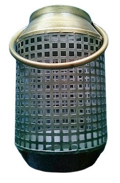 LAMPION LATARNIA CZARNO-ZŁOTA METALOWA