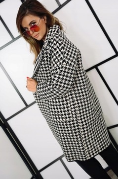 ПАЛЬТО АЛЬПАКА, обратный воротник, узор «гусиные лапки»