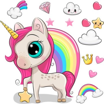 Наклейка на стену БОЛЬШОЙ ЕДИНОРОГ XL 68x57