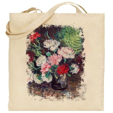 torba ecru M138 Gogh Wazon z goździkami