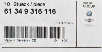 OE BMW ZÁSLEPKA HNÍZDO ZAPALOVAČE 61349316116