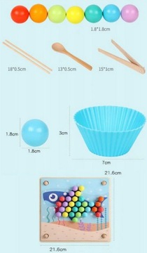 Пазл Деревянные блоки Шарики Монтессори FUN BALLS PUZZLE