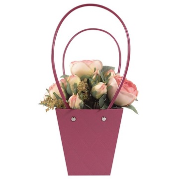 Pikowana torebka prezentowa na kwiaty ślub prezent na Dzień Matki 33 cm