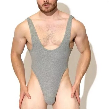 Sexy Men Bodysuits V-neck Sleeveless Sexy Rompers