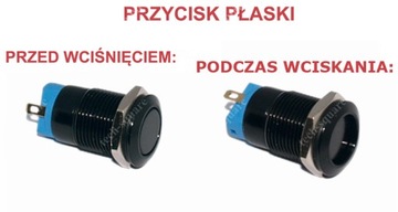 Кнопка антивандальная без фиксации 250В ПЛОСКАЯ ЧЕРНАЯ 12мм