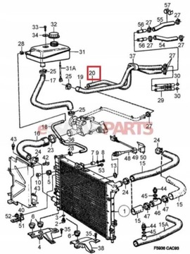 PŘÍVOD CHLADIČŮ SAAB 9000 92-93 ORIGINÁLNÍ OEM