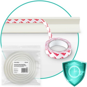 ЛЕНТА БЕЗОПАСНАЯ ПЕННАЯ ДЛЯ ЗАЩИТЫ КРОМОК МЕБЕЛИ 600СМ БЕЛАЯ