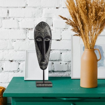 Африканская маска-скульптура в стиле ретро, ​​коллекционная смола, ручная резьба, 12x7,