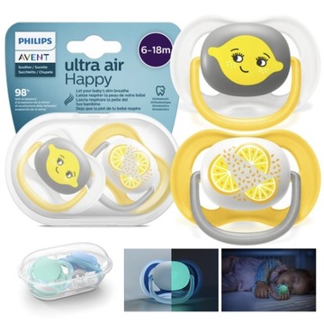 Avent Smoczek uspokajający Ultra Air 6,-18 lemon