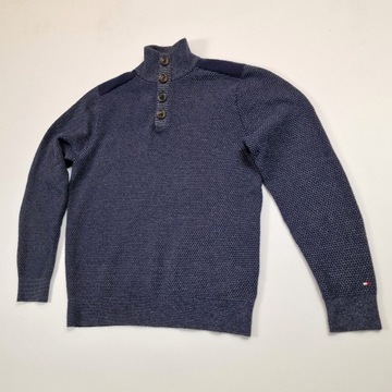 Tommy Hilfiger GRANATOWY SWETER