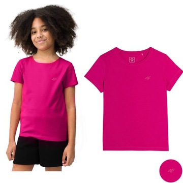 KOSZULKA DZIEWCZĘCA 4F T-SHIRT BAWEŁNA 134