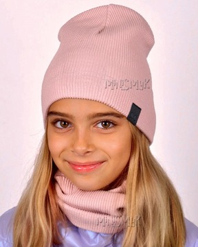 Комплект: ШАПКА + ТРУБА, шарф-бини, ПОЛОСКИ, размеры 48-56.