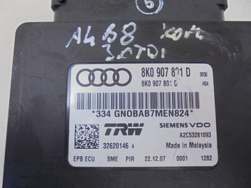 MODUL BRZDY RUČNÍ 8K0907801D AUDI A4 B8 3.0 TDI