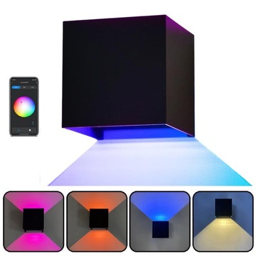 LAMPA LED ŚCIENNA KINKIET LED RGB OŚWIETLENIE GÓRNE DOLNE DUŻO KOLORÓW APP
