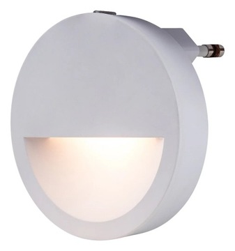 Lampka nocna LED dziecięca do kontaktu dla niemowląt biała okrągła Rabalux