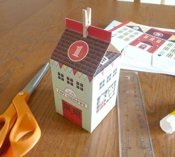 АДВЕНТ-календарь, домики из бумаги, 25 шт.Рождественская деревня DIY N2